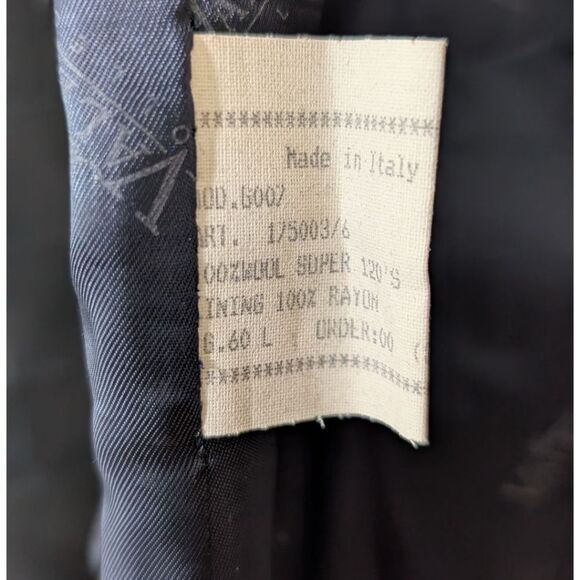 Sergio Valentino Collection Italy Super 120's Wool Buttoned Vest - Black & Navy - Picture 9 of 9